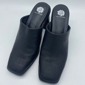 Yellowbox Size 10 Marylou Slide On Chunky Block Heels Mules Black
